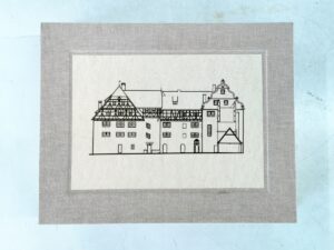 Deckel mit eingelassenem Bild und Schattenfuge.