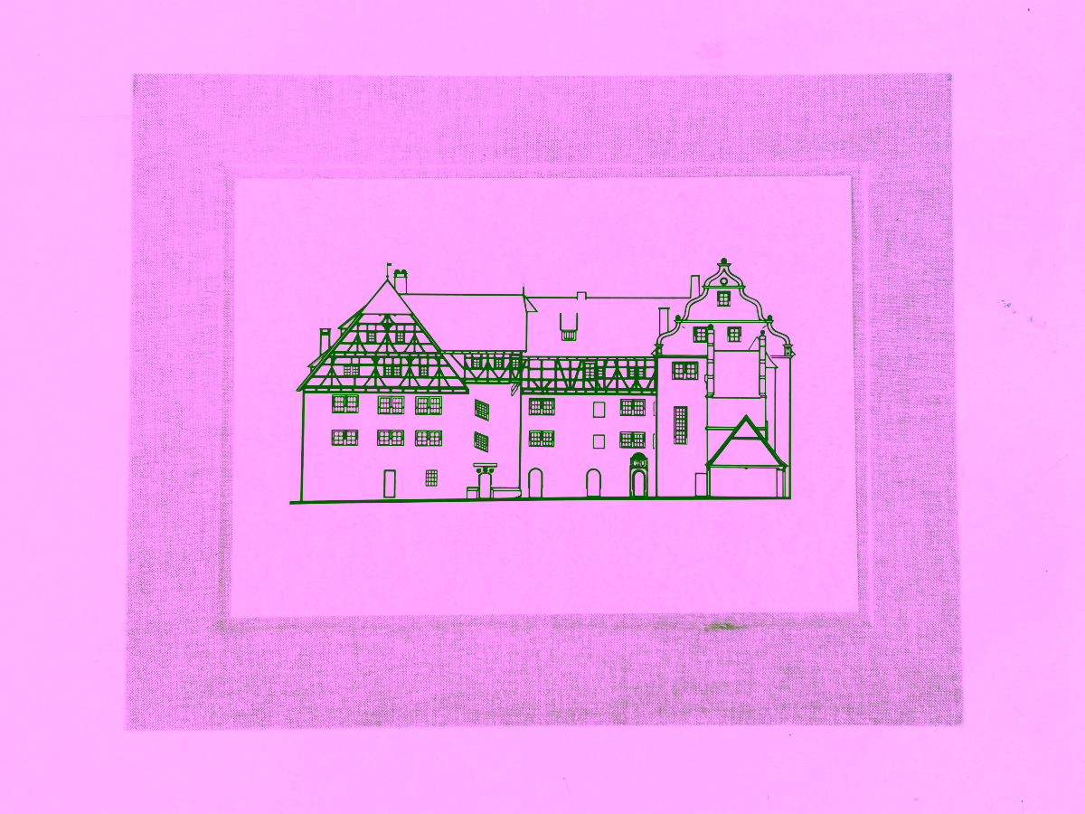 Deckel mit eingelassenem Bild und Schattenfuge.